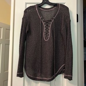 Urban Outfitters dark purple lace sweater in size XS